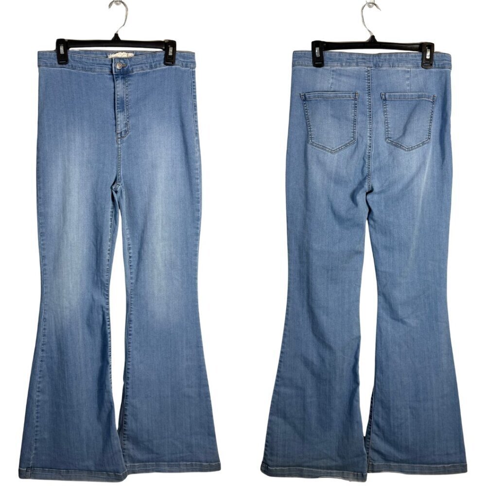 Altar'd State Kane High Rise Flare Denim Jeans Women's 31 Medium Wash 70s Retro